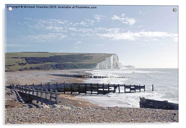  The Seven Sisters, from Cuckmere Haven Acrylic by Michael Chandler