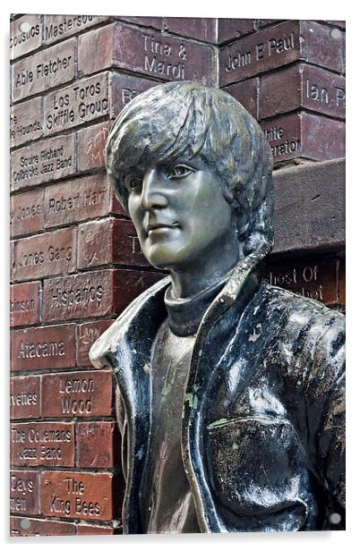 Statue of John Lennon Acrylic by ken biggs