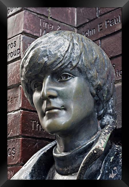Statue of John Lennon Framed Print by ken biggs
