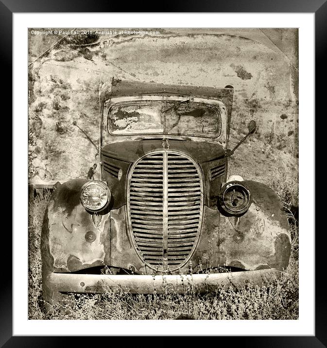 Old truck Framed Mounted Print by Paul Fell