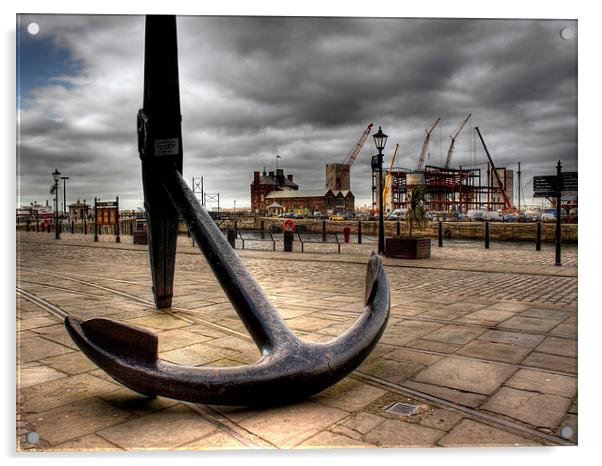 HDR image of a very large ships anchor Acrylic by ken biggs