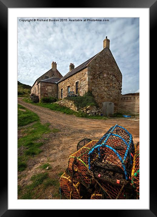  Fishermen's Cottages at Cove Framed Mounted Print by Richard Burdon