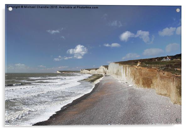  From Birling Gap to Cuckmere Haven, the Seven Sis Acrylic by Michael Chandler