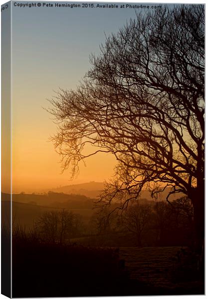 Raddon Hill at sunset Canvas Print by Pete Hemington
