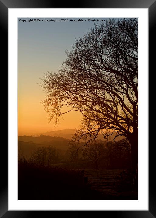 Raddon Hill at sunset Framed Mounted Print by Pete Hemington