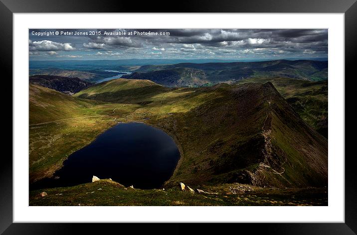  View from the summit of Helvellyn Framed Mounted Print by Peter Jones