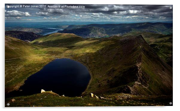 View from the summit of Helvellyn Acrylic by Peter Jones