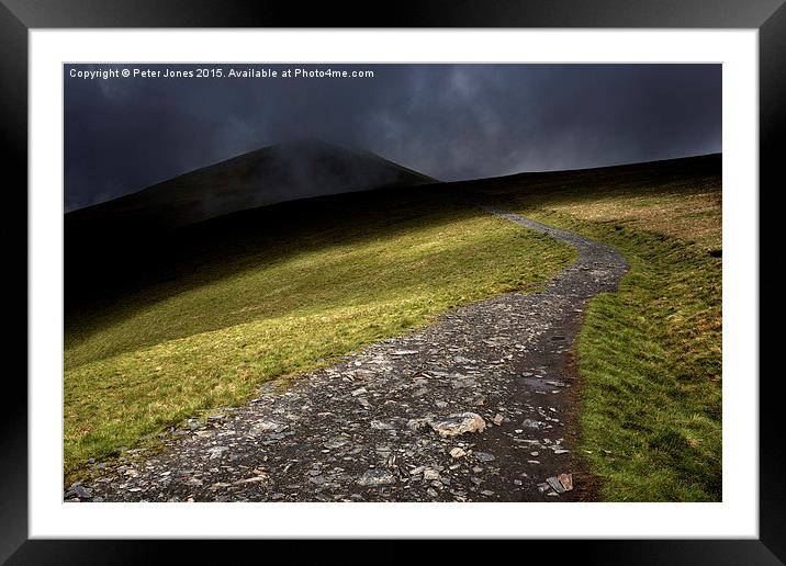  Path to Skiddaw Little Man fell Framed Mounted Print by Peter Jones