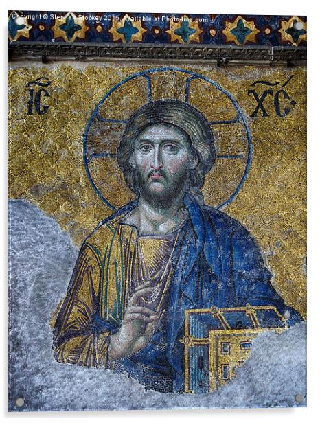  Christ Pantocrator Acrylic by Stephen Stookey