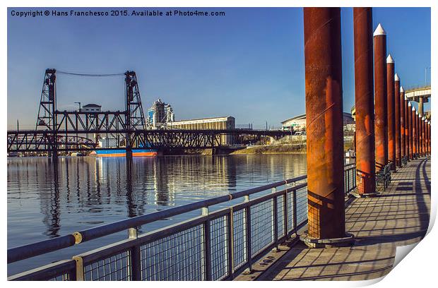  Steel Bridge, Portland, Oregon Print by Hans Franchesco