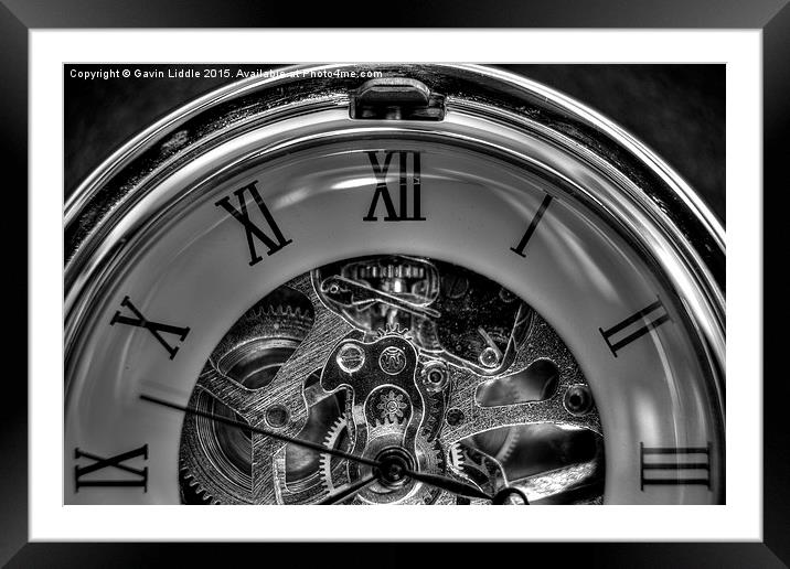 Pocket watch in black and white Framed Mounted Print by Gavin Liddle