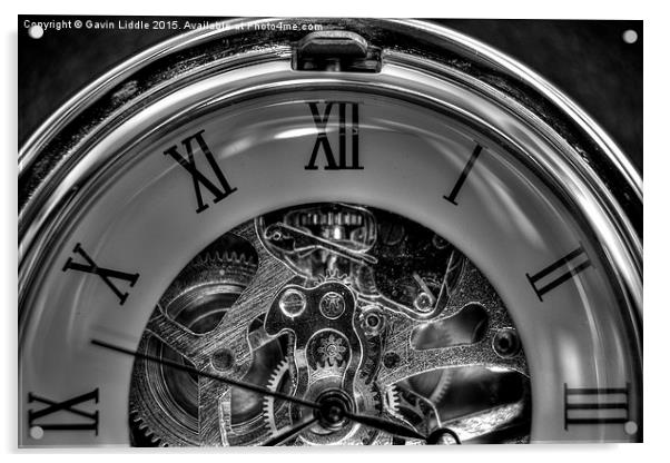  Pocket watch in black and white Acrylic by Gavin Liddle