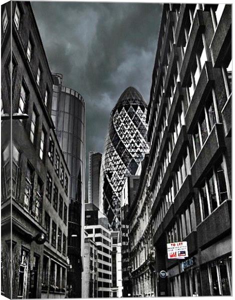 The Gherkin London  Canvas Print by sylvia scotting