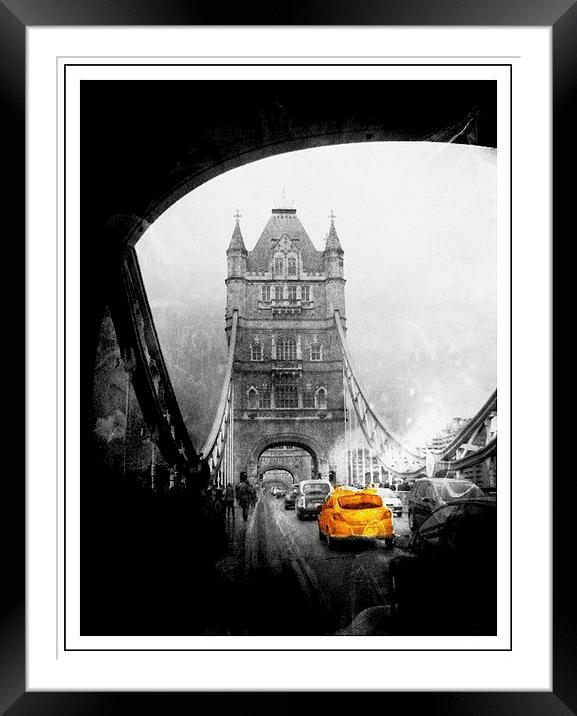  Yellow Cab  Framed Mounted Print by sylvia scotting