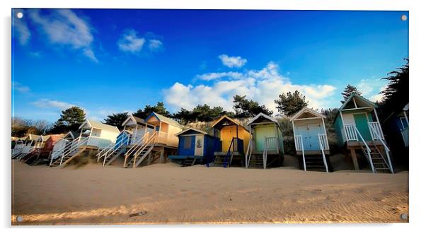  North Norfolk Beach Huts Acrylic by Broadland Photography