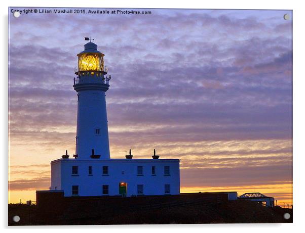  Flamborough Lighthouse, Acrylic by Lilian Marshall