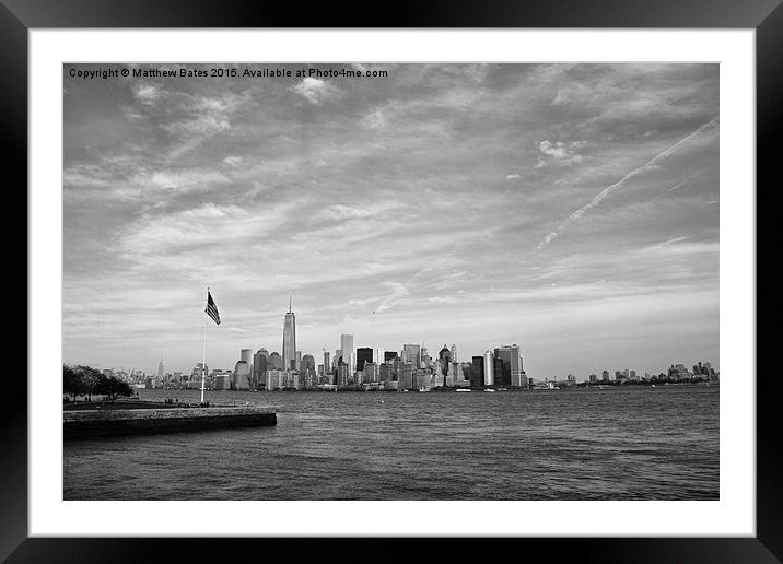 New York harbour Framed Mounted Print by Matthew Bates