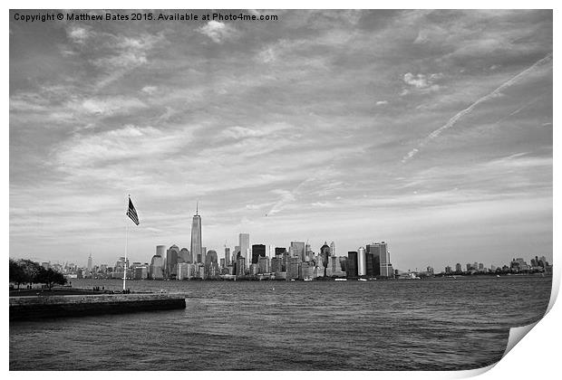 New York harbour Print by Matthew Bates