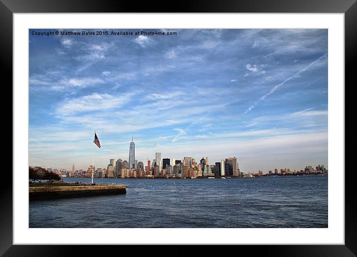 New York harbour Framed Mounted Print by Matthew Bates