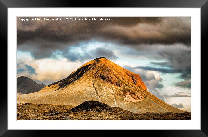  One of Skye's Red Cuillins Framed Mounted Print by Philip Hodges aFIAP ,