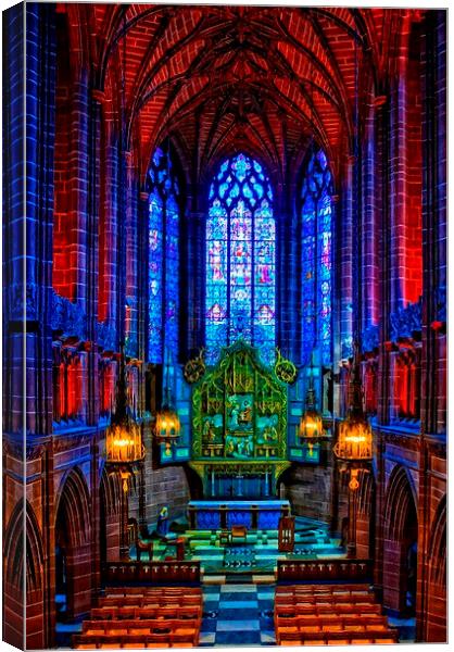 Lady Chapel inside Liverpool Cathedral Canvas Print by ken biggs