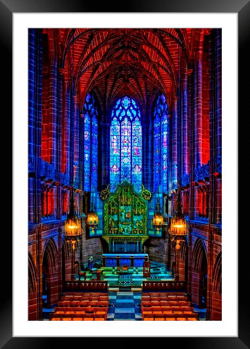 Lady Chapel inside Liverpool Cathedral Framed Mounted Print by ken biggs