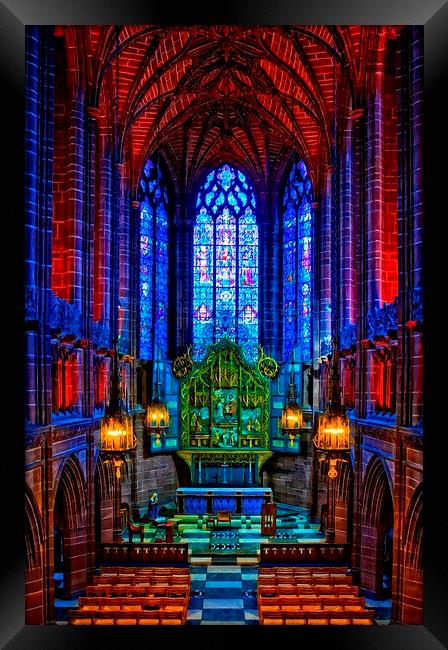 Lady Chapel inside Liverpool Cathedral Framed Print by ken biggs
