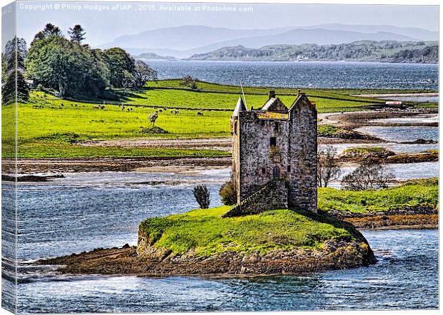  Castle Stalker , Port Appin , Argyllshire  Canvas Print by Philip Hodges aFIAP ,