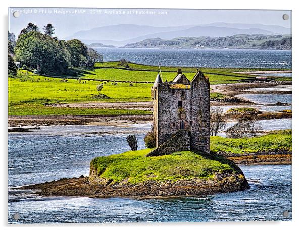  Castle Stalker , Port Appin , Argyllshire  Acrylic by Philip Hodges aFIAP ,