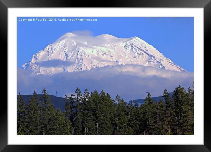 Mount Rainier Framed Mounted Print by Paul Fell