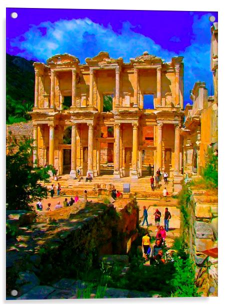 The Library of Celsus in Ephesus Acrylic by ken biggs