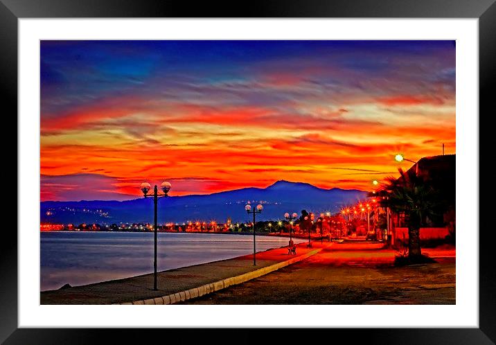 Promenade at sunset Framed Mounted Print by ken biggs