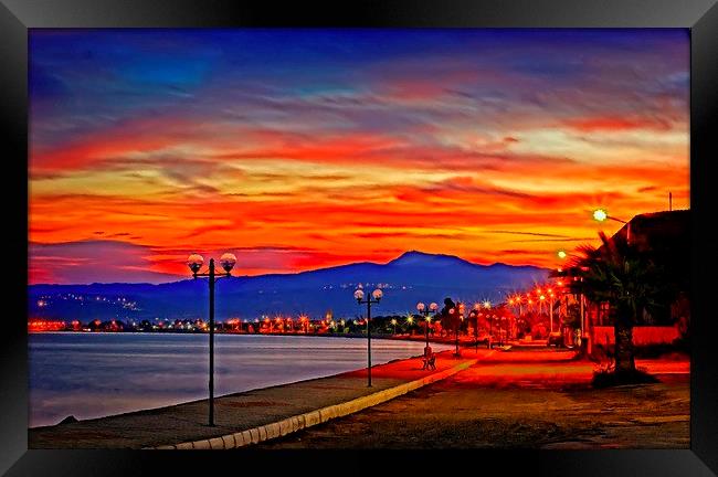 Promenade at sunset Framed Print by ken biggs