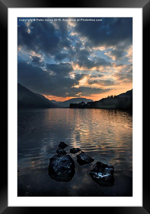  Sunset over Buttermere in the Lake District. Framed Mounted Print by Peter Jones