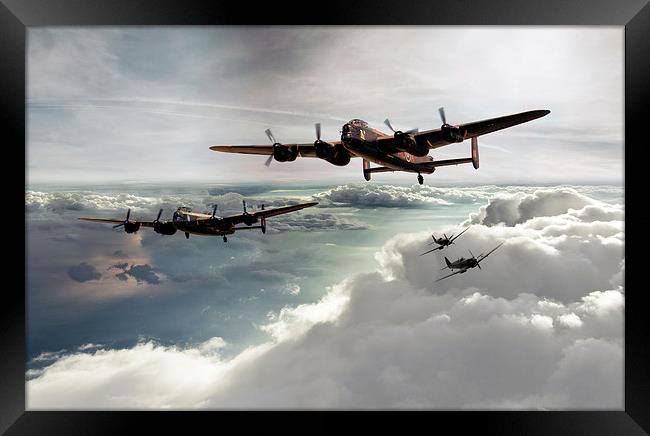 Lancasters and Spitfires  Framed Print by J Biggadike