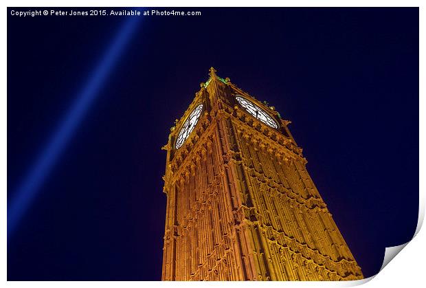  Spectra over Big Ben (St. Stephen's Tower). Print by Peter Jones