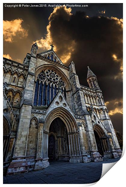  St Albans Cathedral Print by Peter Jones