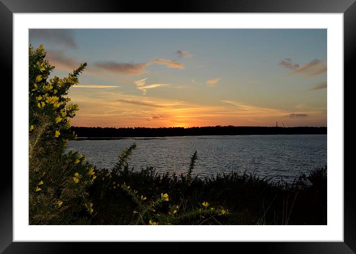 Lovely Dorset Lake Sunset Framed Mounted Print by pristine_ images