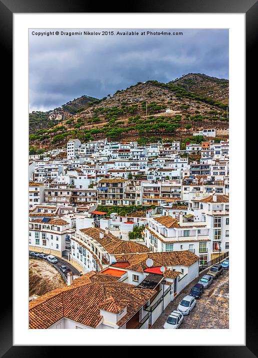 White village Mijas in Malaga, Spain Framed Mounted Print by Dragomir Nikolov