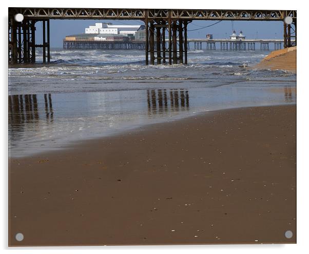 Blackpool Piers Acrylic by Victor Burnside