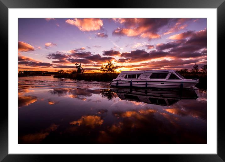 Evening Light on the Norfolk Broads Framed Mounted Print by Paul Macro
