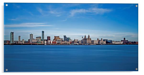 Liverpool Skyline Acrylic by Roger Green