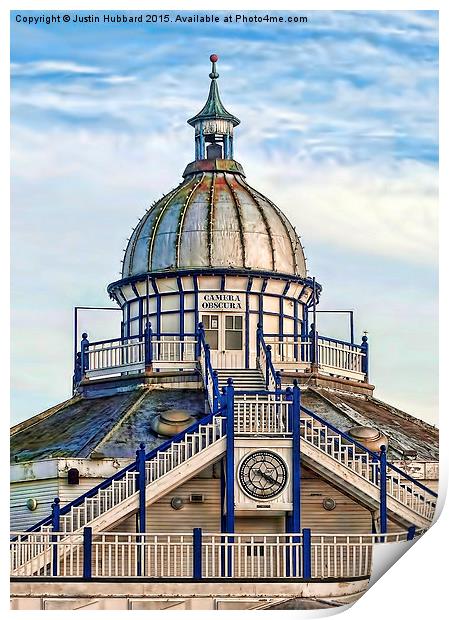  Eastbourne Pier, Camera Obscura. Print by Justin Hubbard
