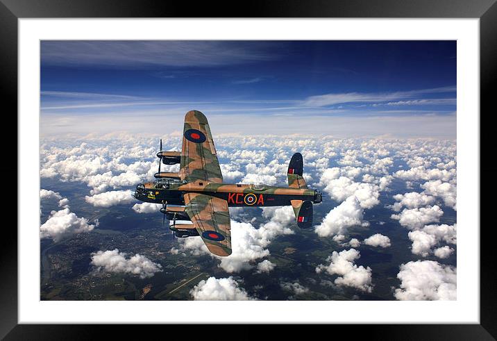 Avro Lancaster bomber above the clouds Framed Mounted Print by Andrew Scott