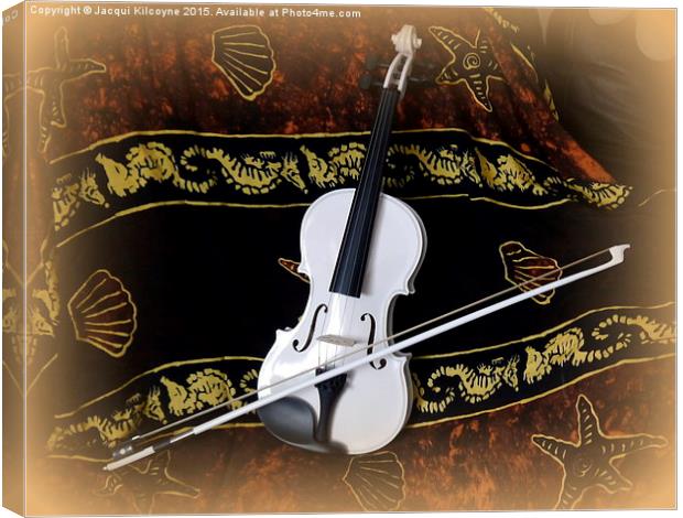 The White Violin  Canvas Print by Jacqui Kilcoyne