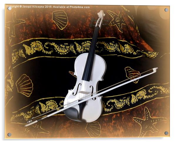 The White Violin  Acrylic by Jacqui Kilcoyne