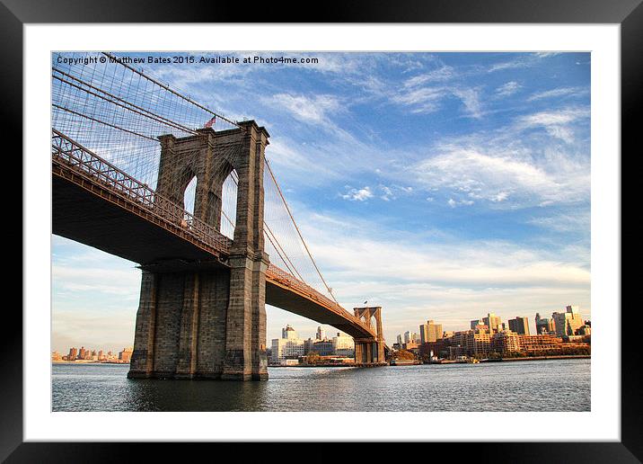 Brooklyn Bridge Framed Mounted Print by Matthew Bates