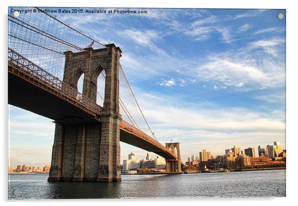 Brooklyn Bridge Acrylic by Matthew Bates