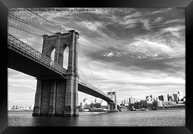 Brooklyn Bridge Framed Print by Matthew Bates