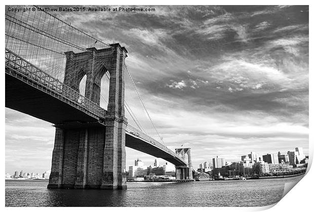 Brooklyn Bridge Print by Matthew Bates